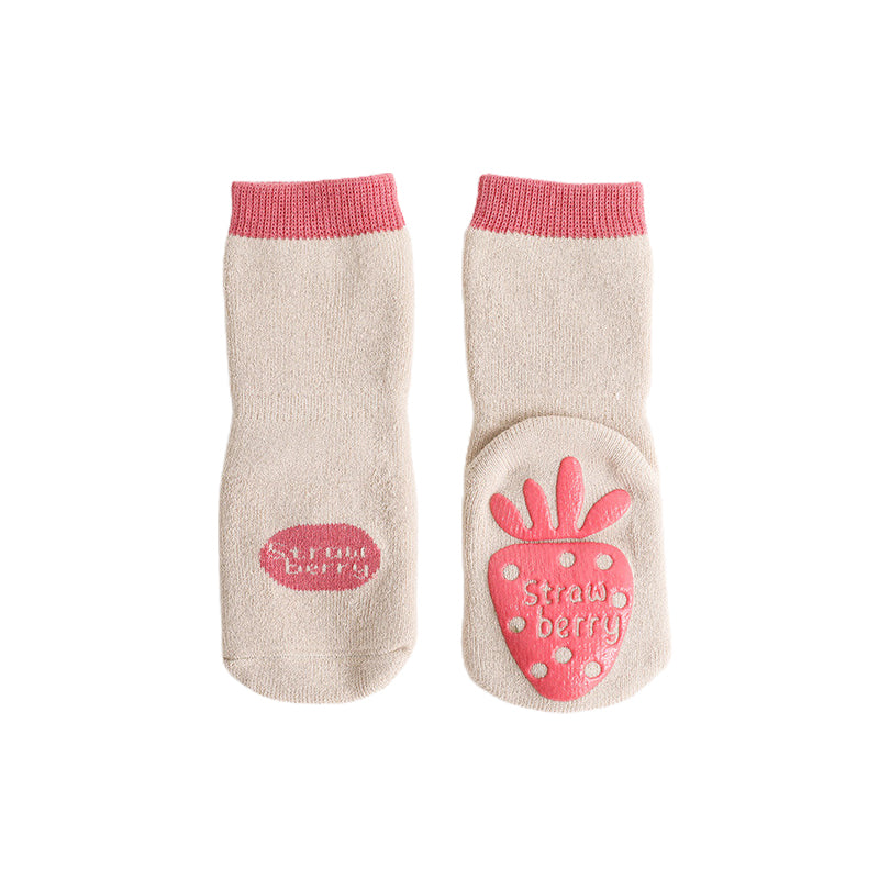 New Terry Thickened Baby Floor Socks Fruit Non-slip Dispensing