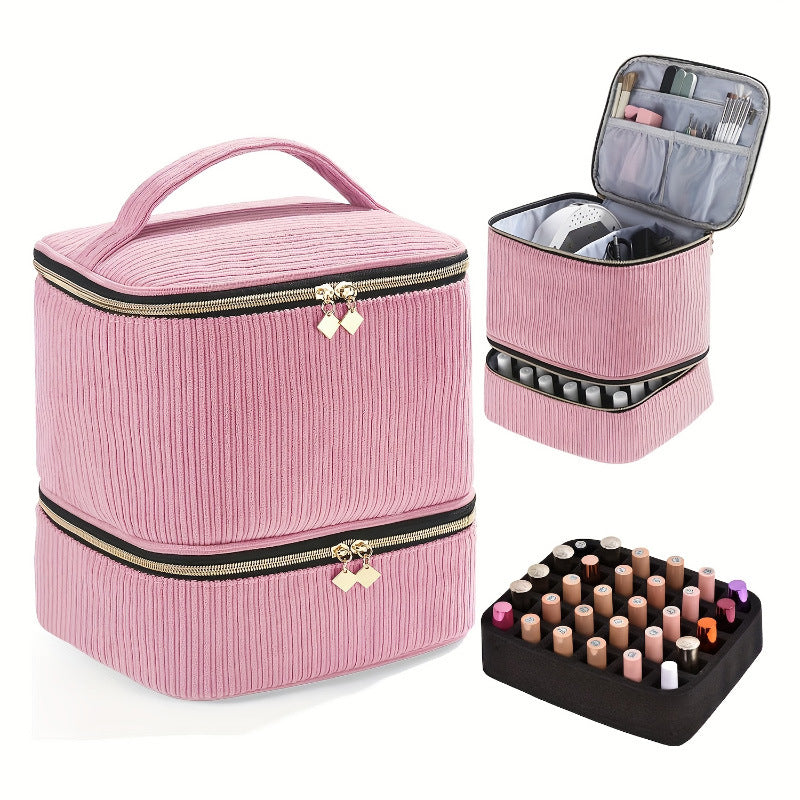Nail Polish Essential Oil Storage Bag Portable Double Layer Makeup Storage Box