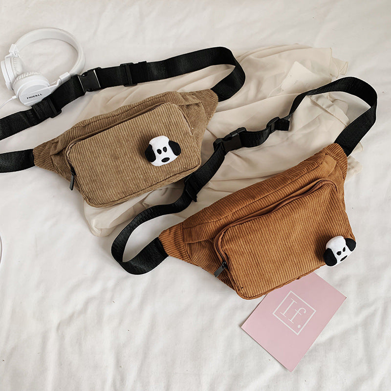 New Style Velvet Personality One Shoulder Cross Body Waist Bag Fashion