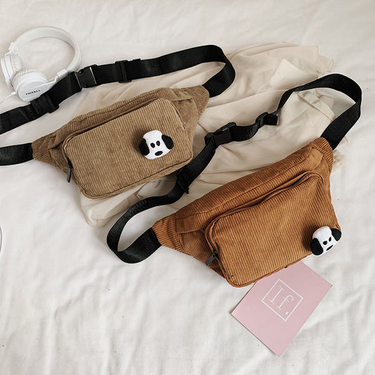Ny Stil Fløjl Personlighed En Skulder Crossbody Taljetaske Mode