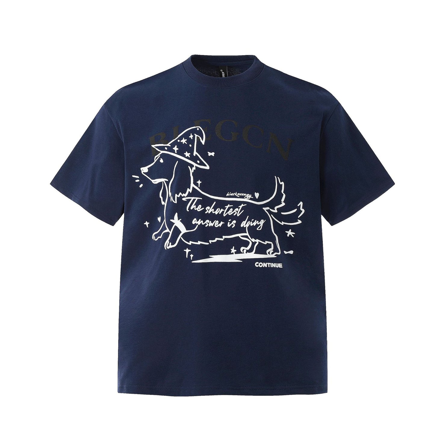 High Street Amerikansk Tegnefilm Dyrebogstav Trykt Rund Hals Kortærmet T-shirt
