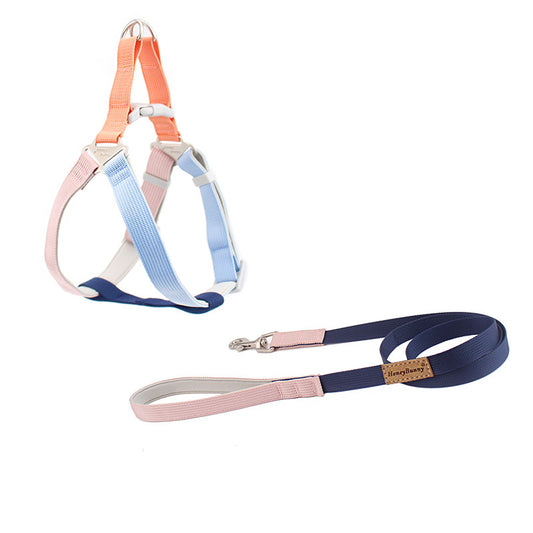 Colorful Outdoor Chest And Back Hand Holding Rope Outing Dog Leash Pet Supplies