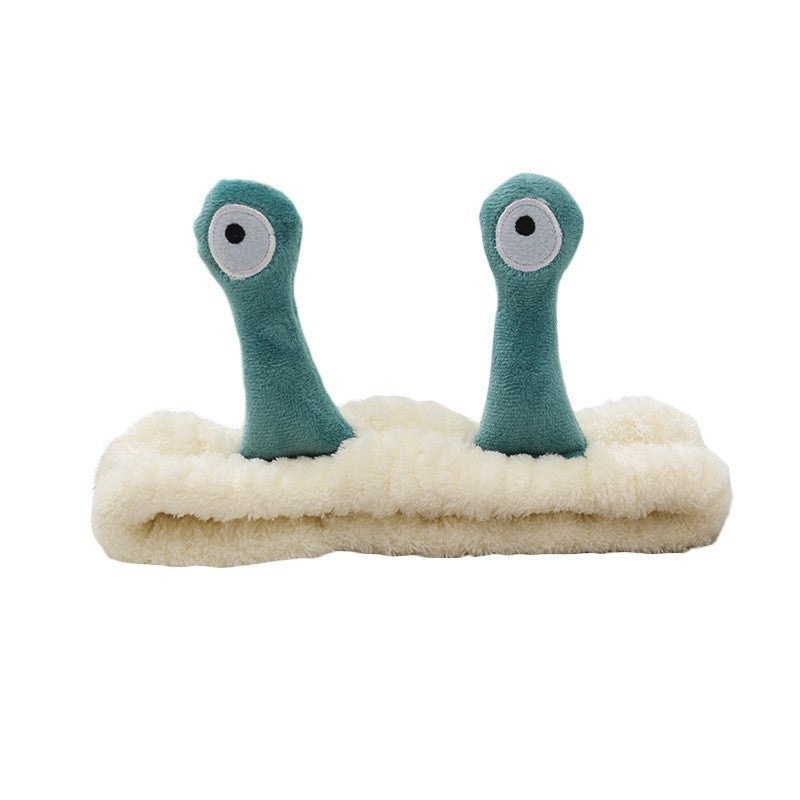 Cartoon Funny Snail Cute Face Wash Mask Plush Hair Band