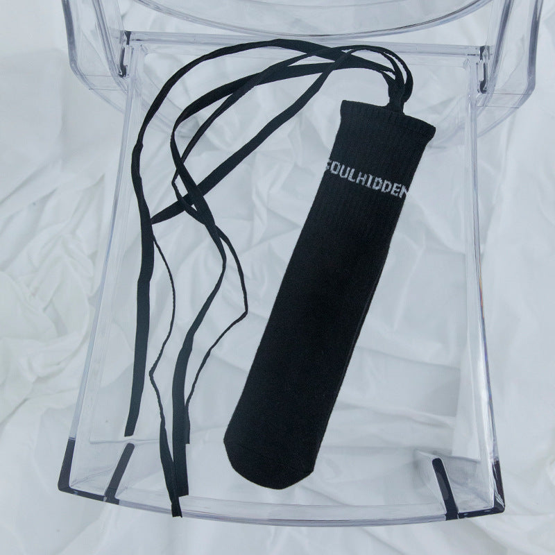 Cross Tie Socks Female Ins Eye-catching Tide Socks Calf Socks Medium Tube Socks
