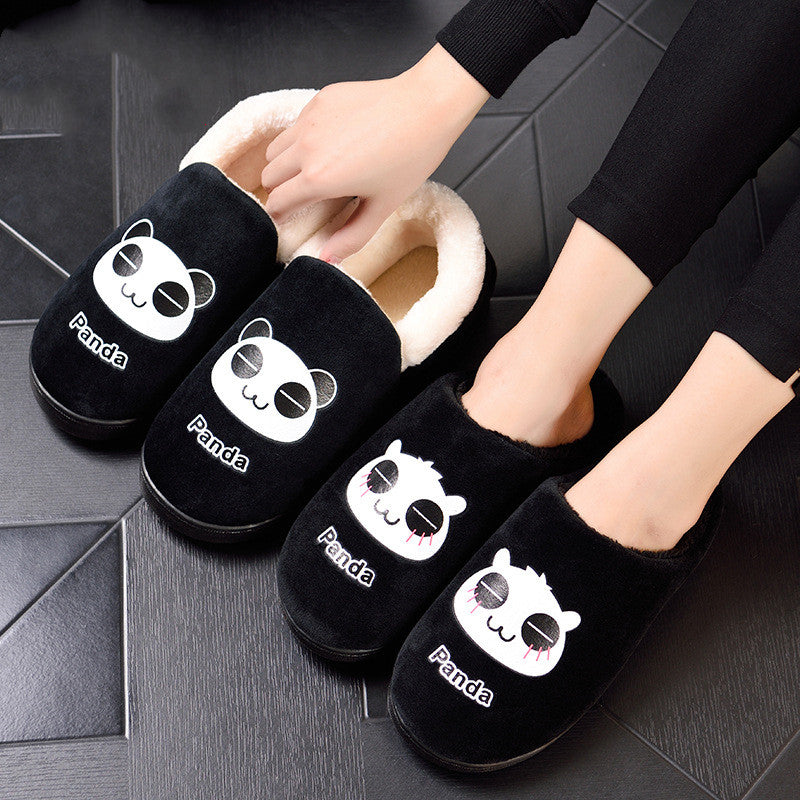 Love cartoon furry wooden floor slippers