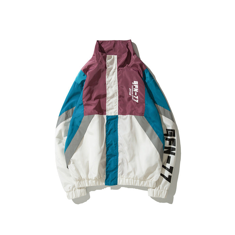 Contrast stitching loose windbreaker