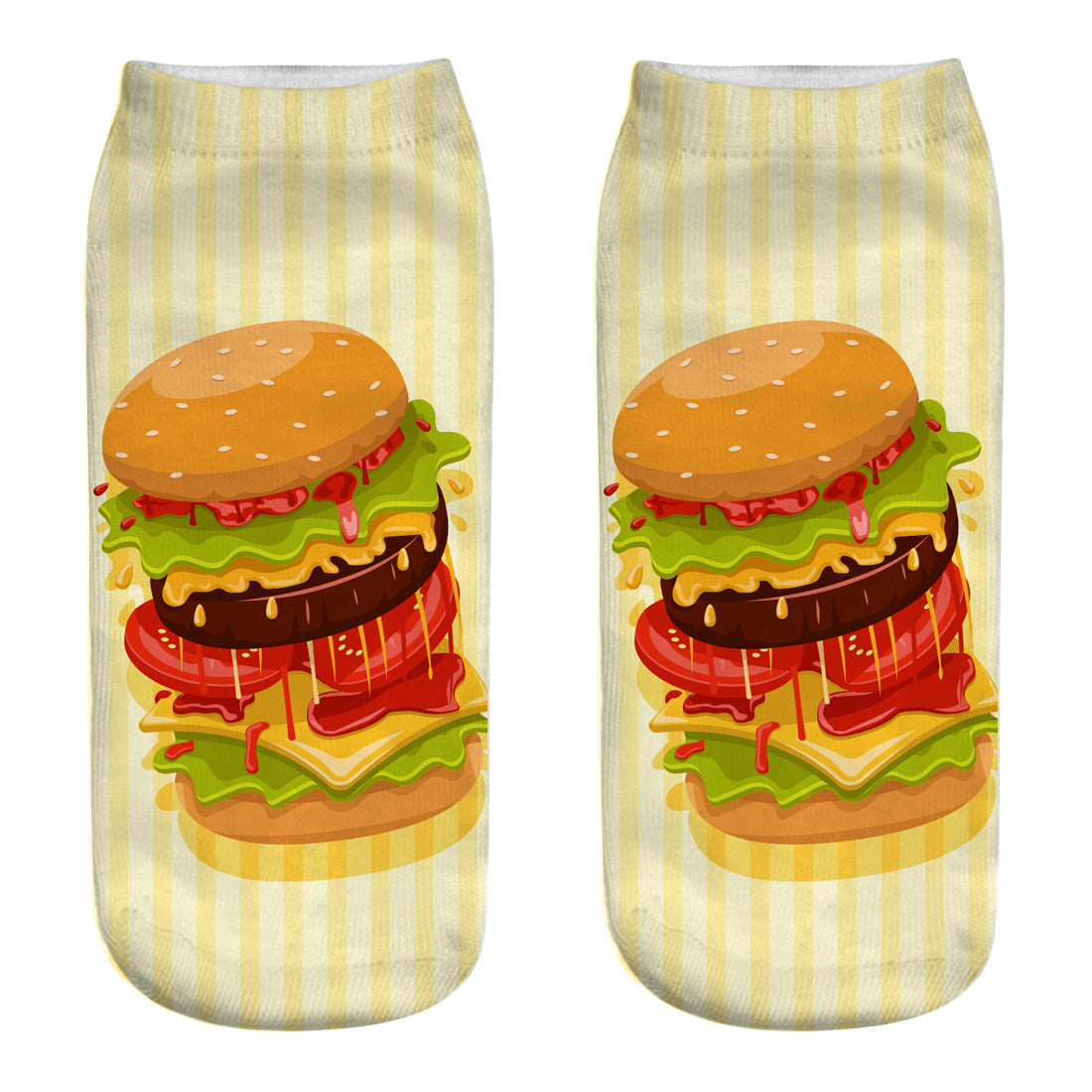 Hamburger fries series 3D printing socks