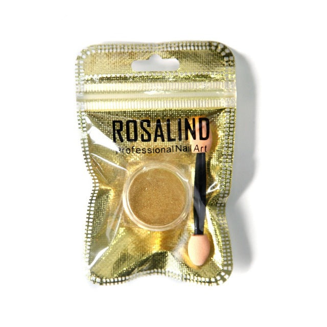 Gold and silver electroplated metal nail powder