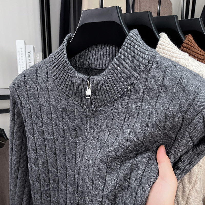 Thick Jacquard Warm Young And Middle-aged Soft Turtleneck Sweater