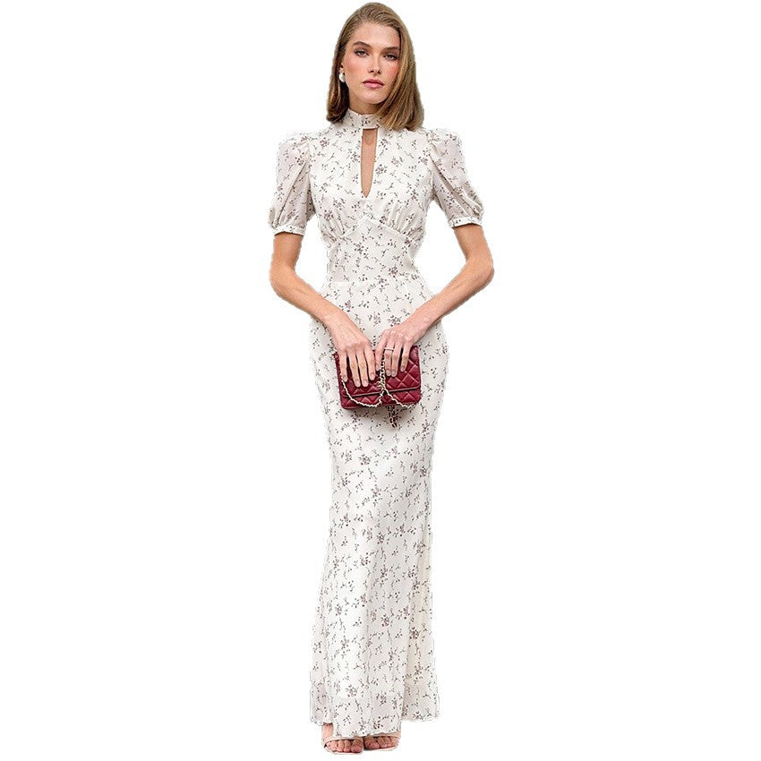 High-end European And American-style Fashionable Floral Dress