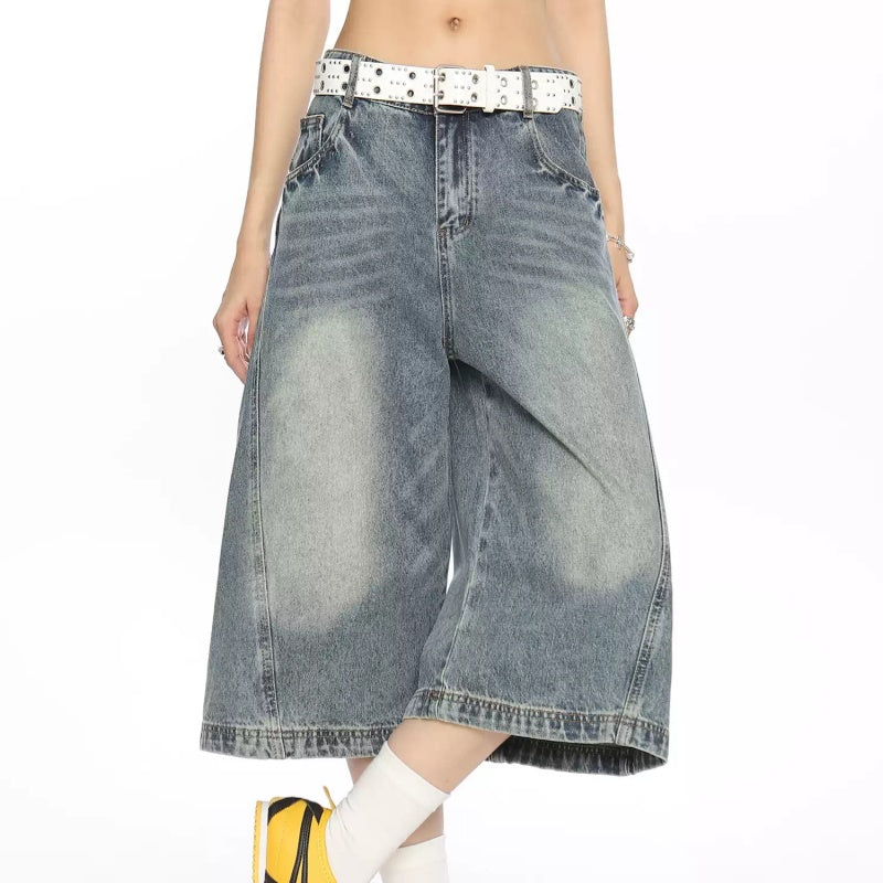 Do The Old Cowboy Cropped Pants Summer Loose Straight Casual Shorts