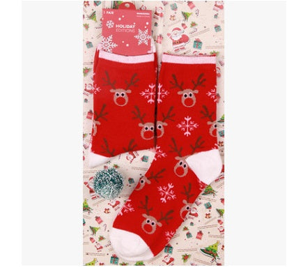 Old man elk snowman cotton women's socks