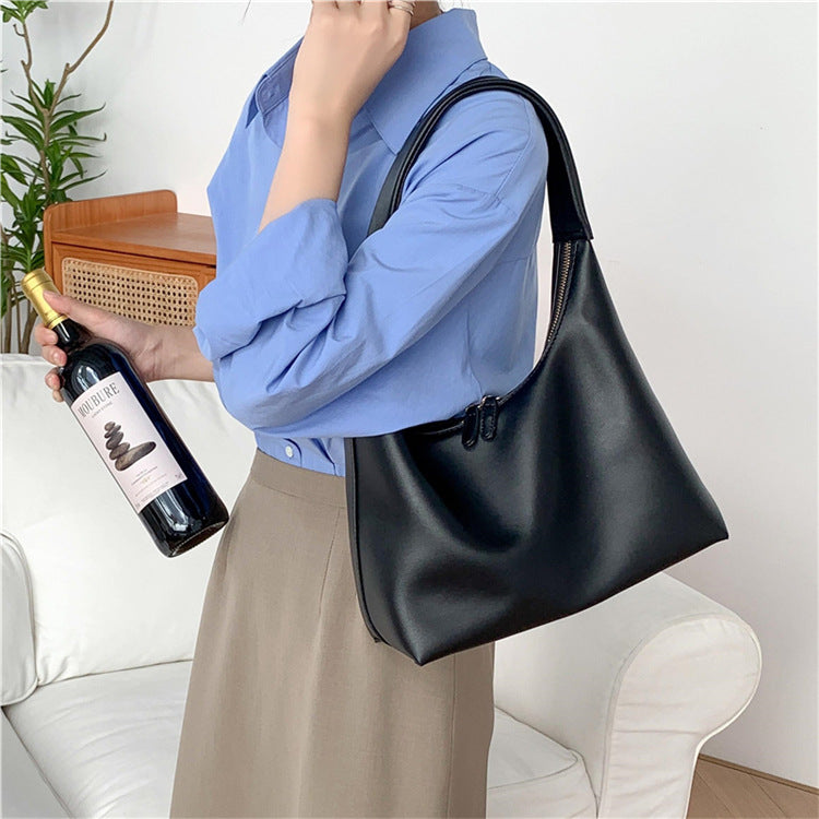 Simple Soft-leather Shoulder Bag For Women Versatile And Niche