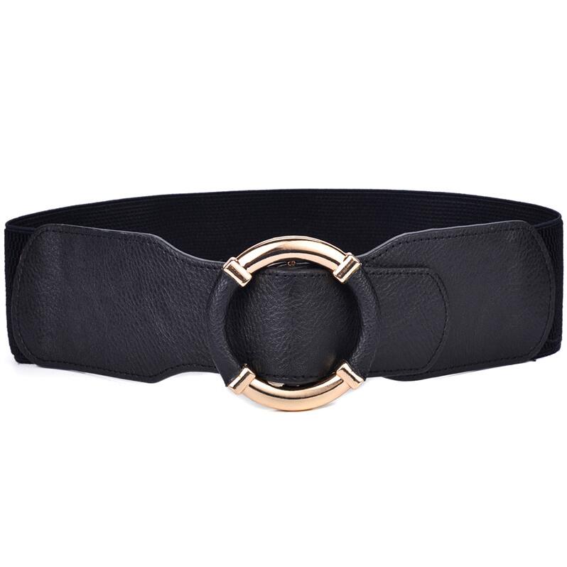 Ring Buckle Elastic Elastic Waist Waist Protection Dress Wide Belt