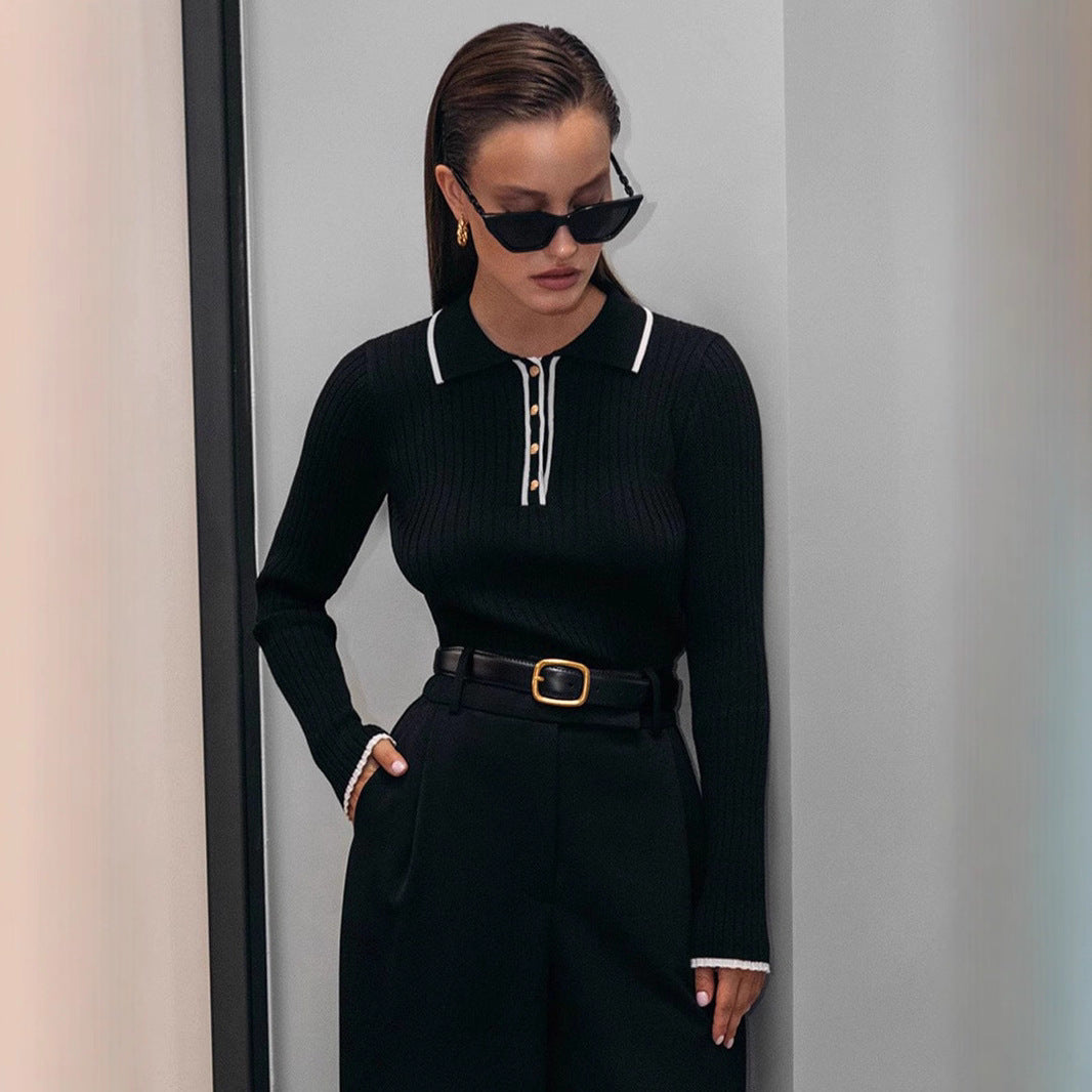 Skjorte fransk stil slim fit nedsunket stribe
