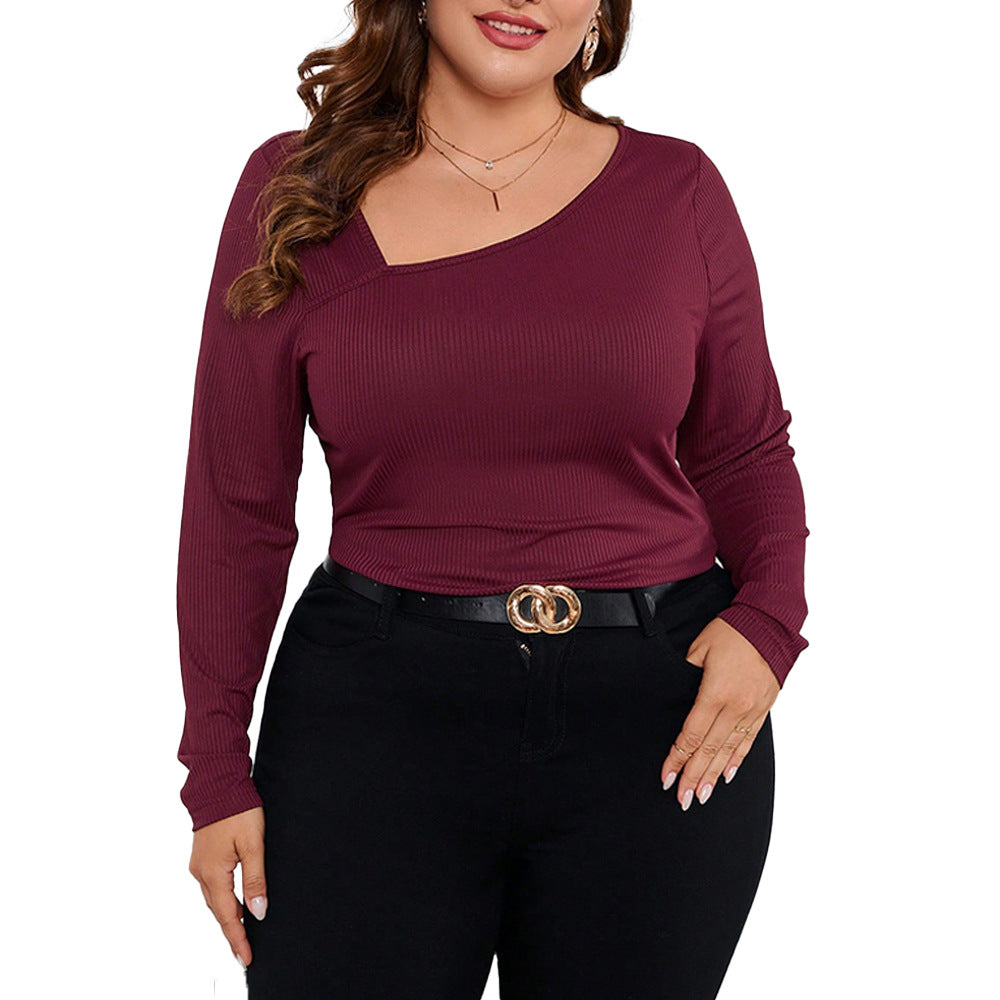 Women's Long Sleeve Slim Fit Knit Pullover Top