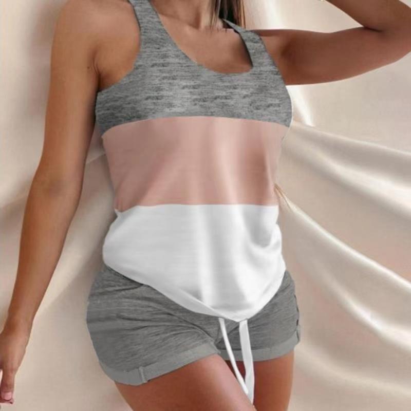 Women's Two-piece Multicolor Printing Shorts Suit