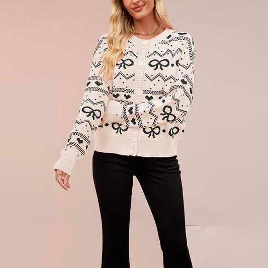 Valentine's Day Cardigan Heart Knitted Coat Sweater