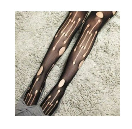 Fashion women's women's women's black sexy fish net pattern jacquard tights pantyhose women