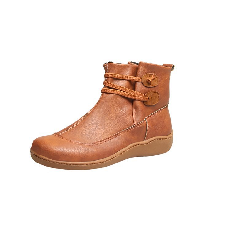 British Style Retro Booties Middle Heel Leisure