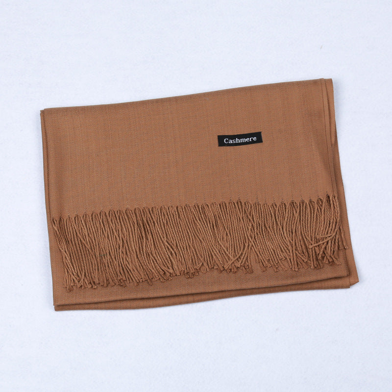 Solid Color Artificial Cashmere Scarf Female 220g Warm Shawl