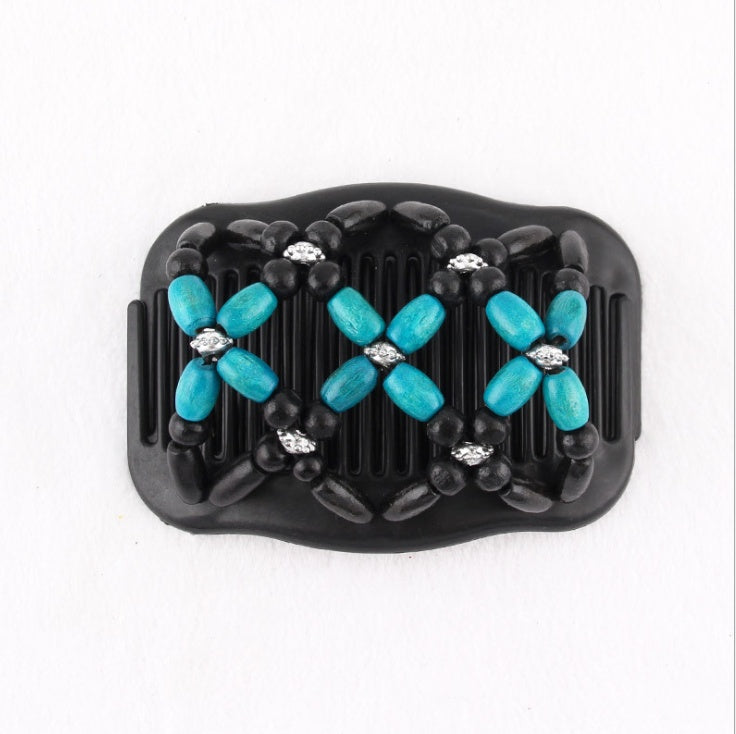 Fashion Magic Perler Elastisk Dobbelt Hårkam Clips Strækbar Kvinde Tilbehør