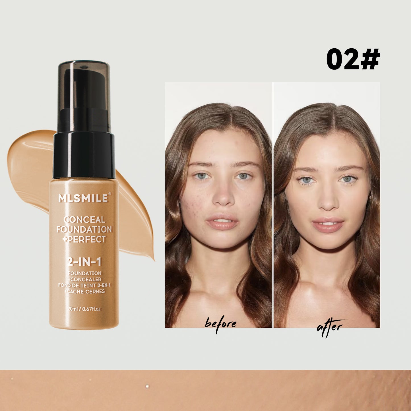 Long Lasting Smear-proof Makeup Waterproof Sweat-proof Easy To Push Open Oil Control Concealing Foundation