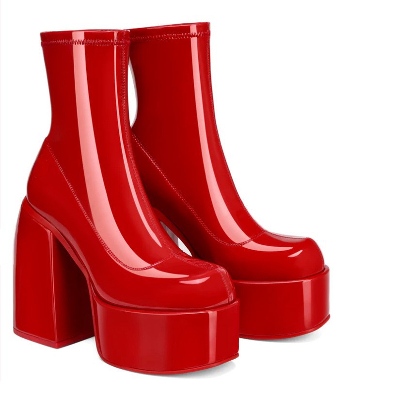 Platform High Heel Boots Scrub Stovepipe Elastic Boots