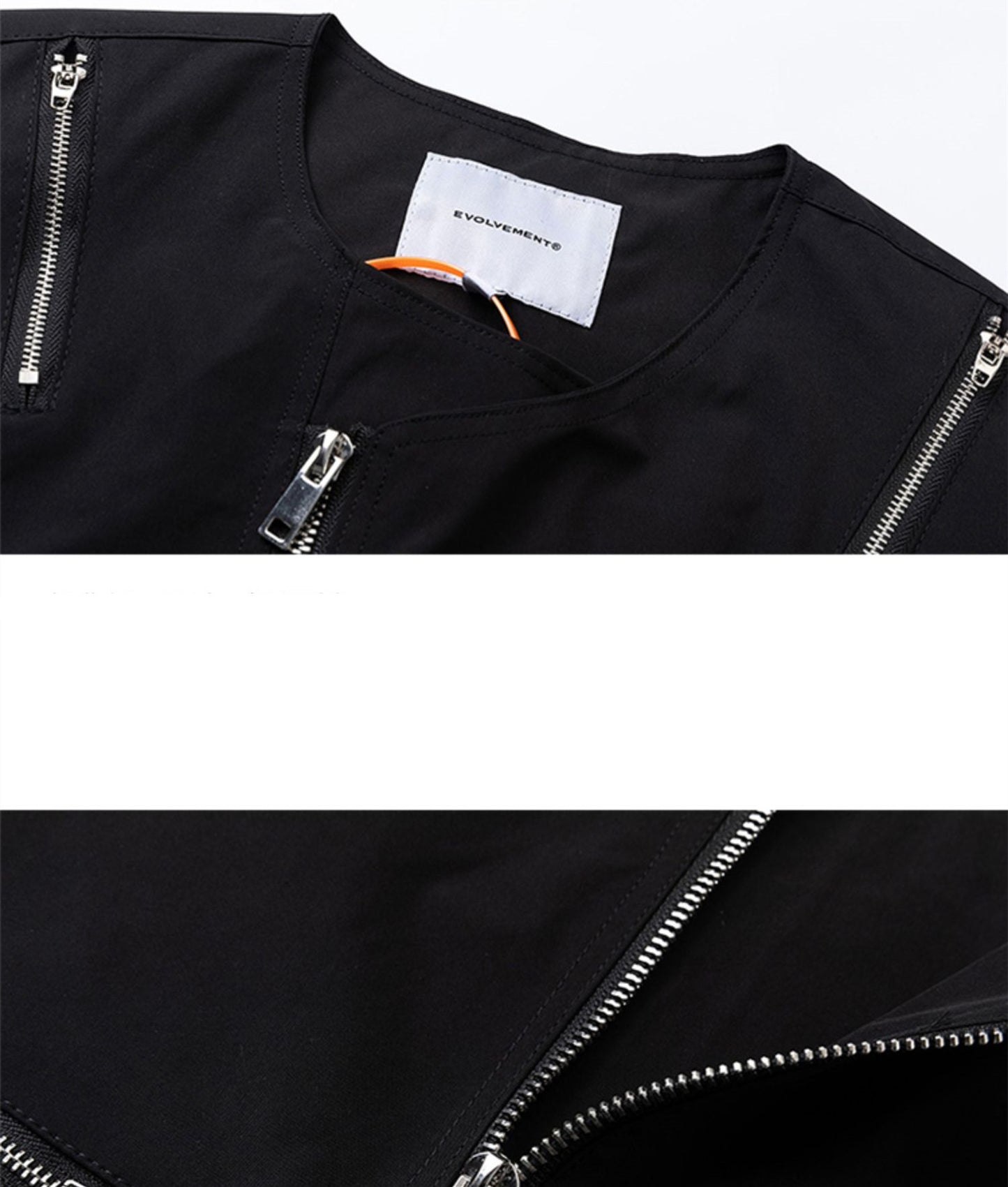 High Street Hip-hop Vibe Style Dark Multi-zip Sleeveless Waistcoat Summer