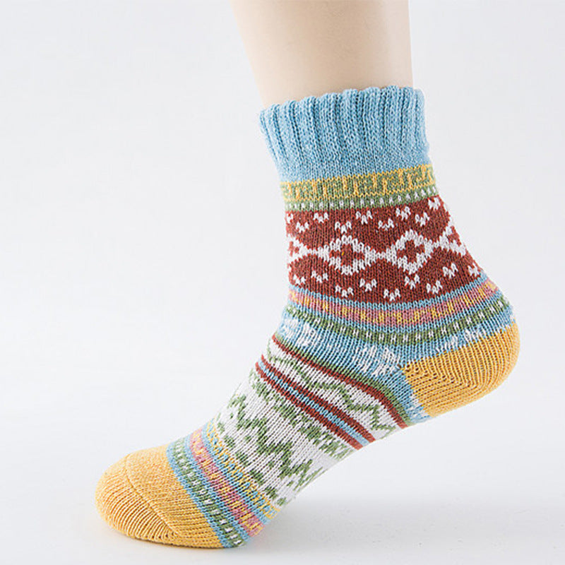 Women's Cross Ethnic Rabbit Wool Socks