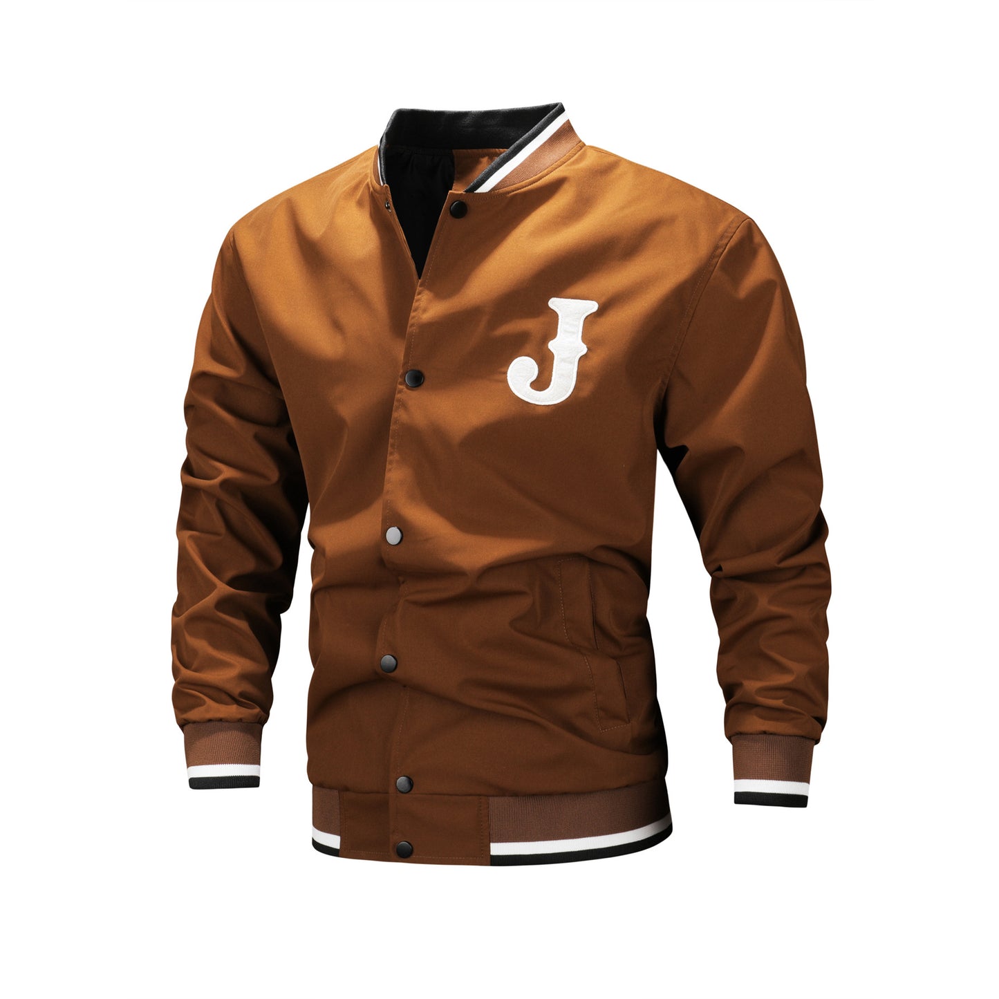 Mens Sporty Casual Embroidered Letter Jacket