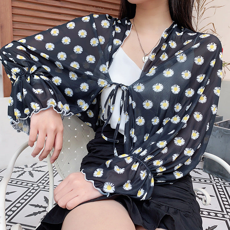 Sun Protection Clothing With Silk Scarf Women's Sun Protection Sleeves