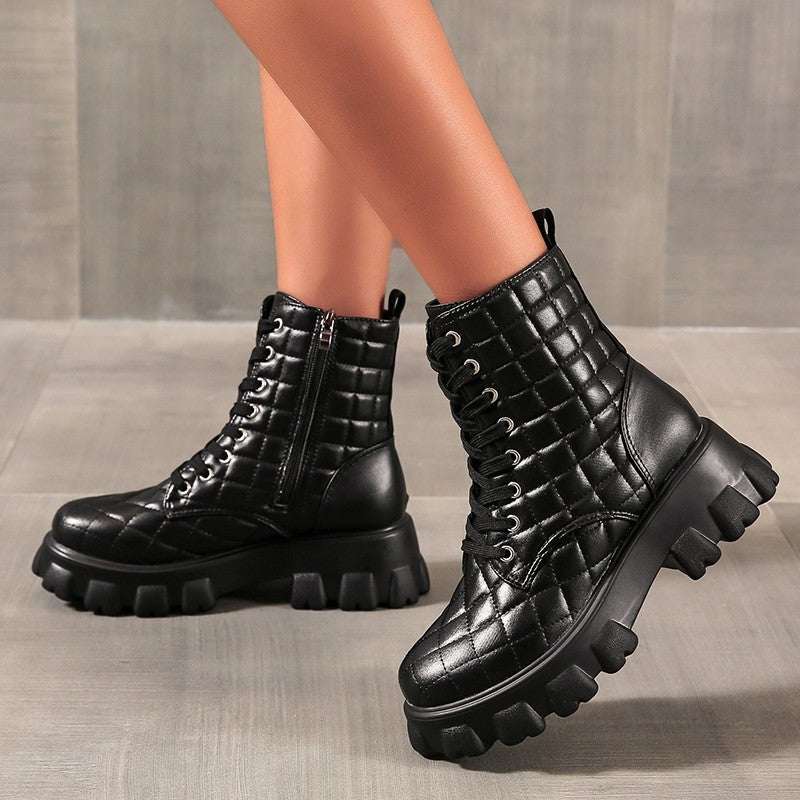 Women's Thick-soled Short Boots With Velvet Warm