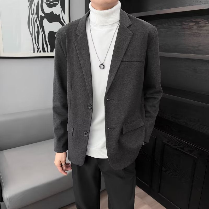 Men's Korean Casual Versatile Solid Color Jacket