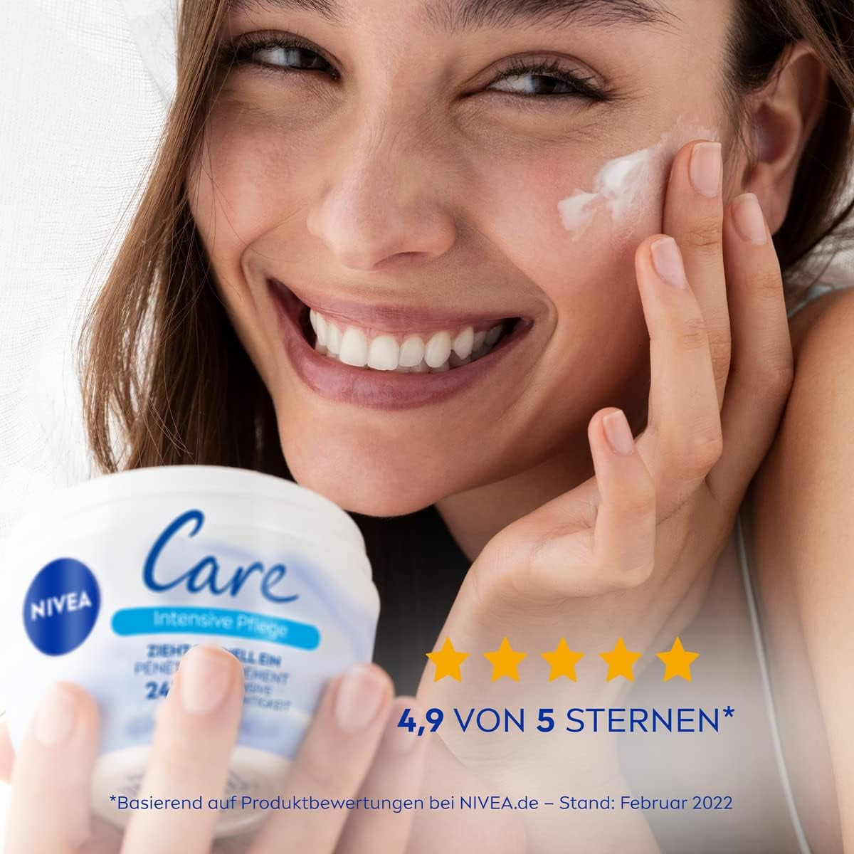 NIVEA Care Creme, Schnell Einziehende Creme Für Gesicht Und Körper, Feuchtigkeitsspendende NIVEA Creme Für Ein Zartes Und Glattes Hautgefühl (200 Ml)