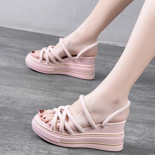 Women's Fashion Casual Thick Bottom One Word Sandals