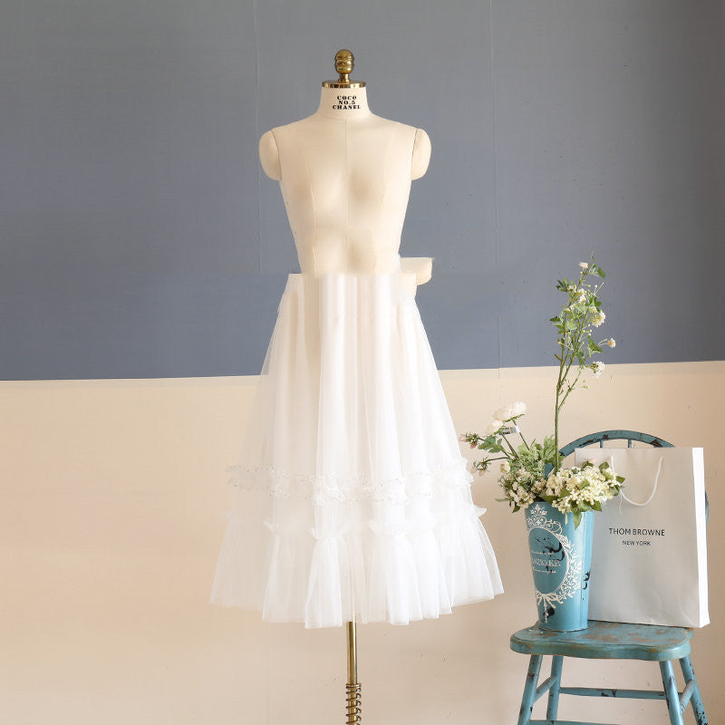 Patchwork Pleated High-waisted A-line Skirt