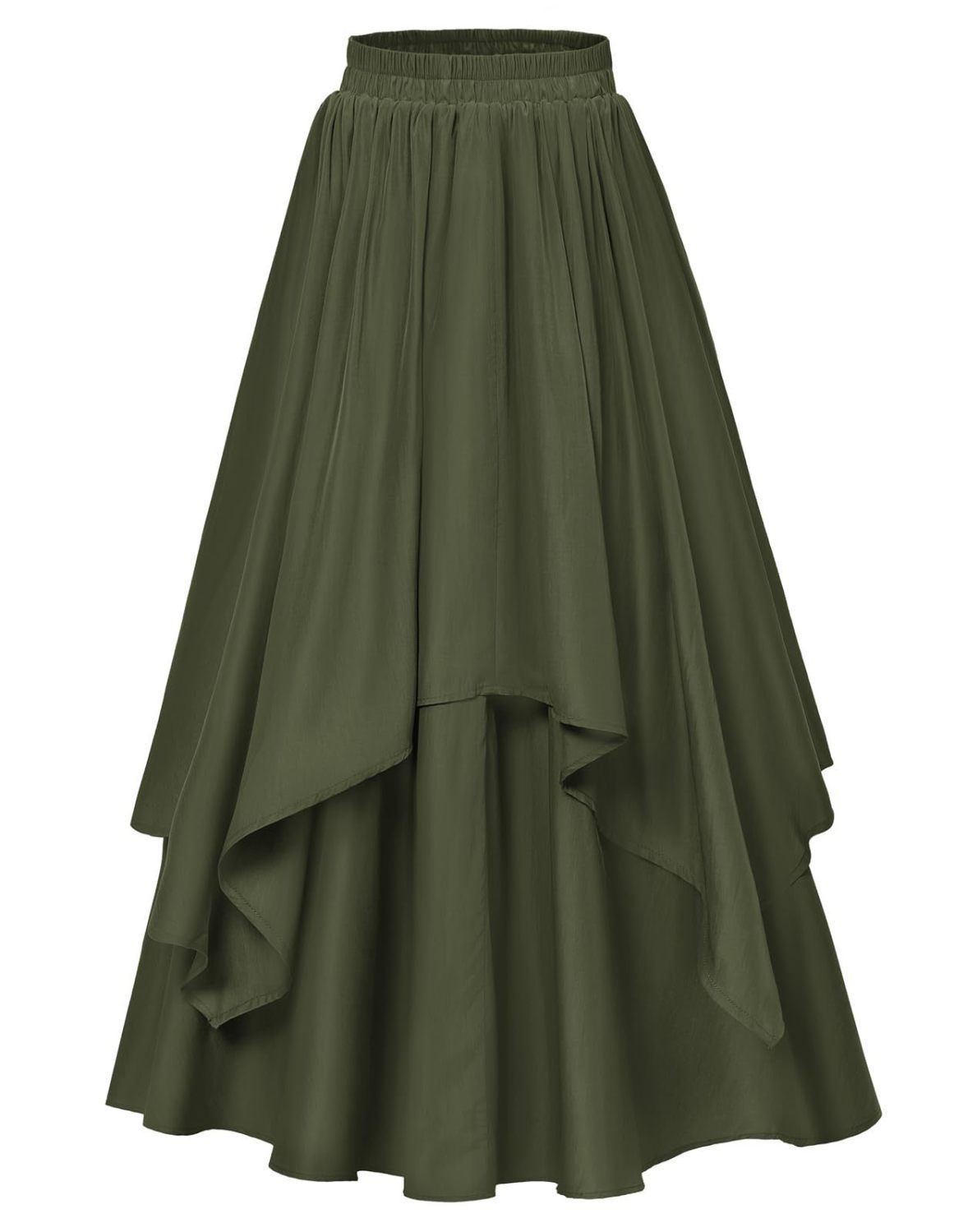 Irregular Mid-length Skirt With An Elastic Waist