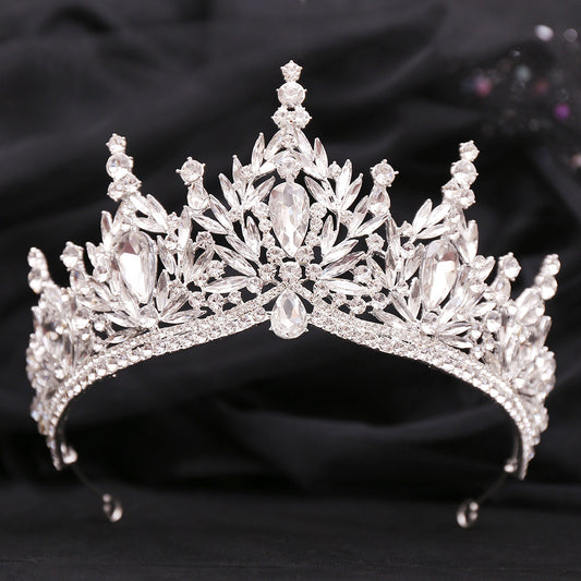 Bridal Crystal Leaf Crown Headdress Female