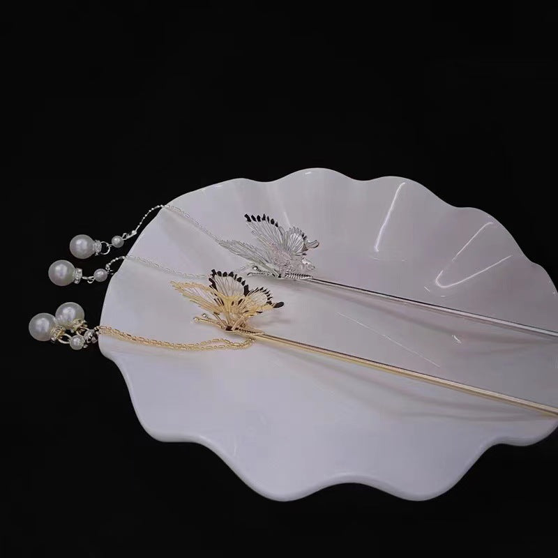 Fashionable New Butterfly Tassel Hairpin Female