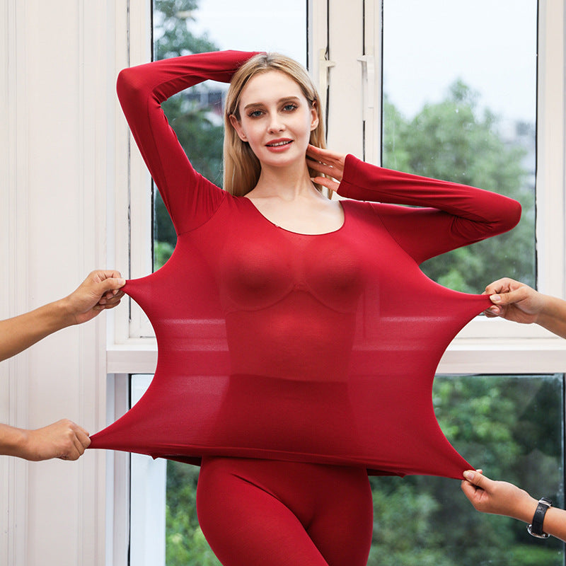 High-elasticity Womens Seamless Thermal Underwear Set