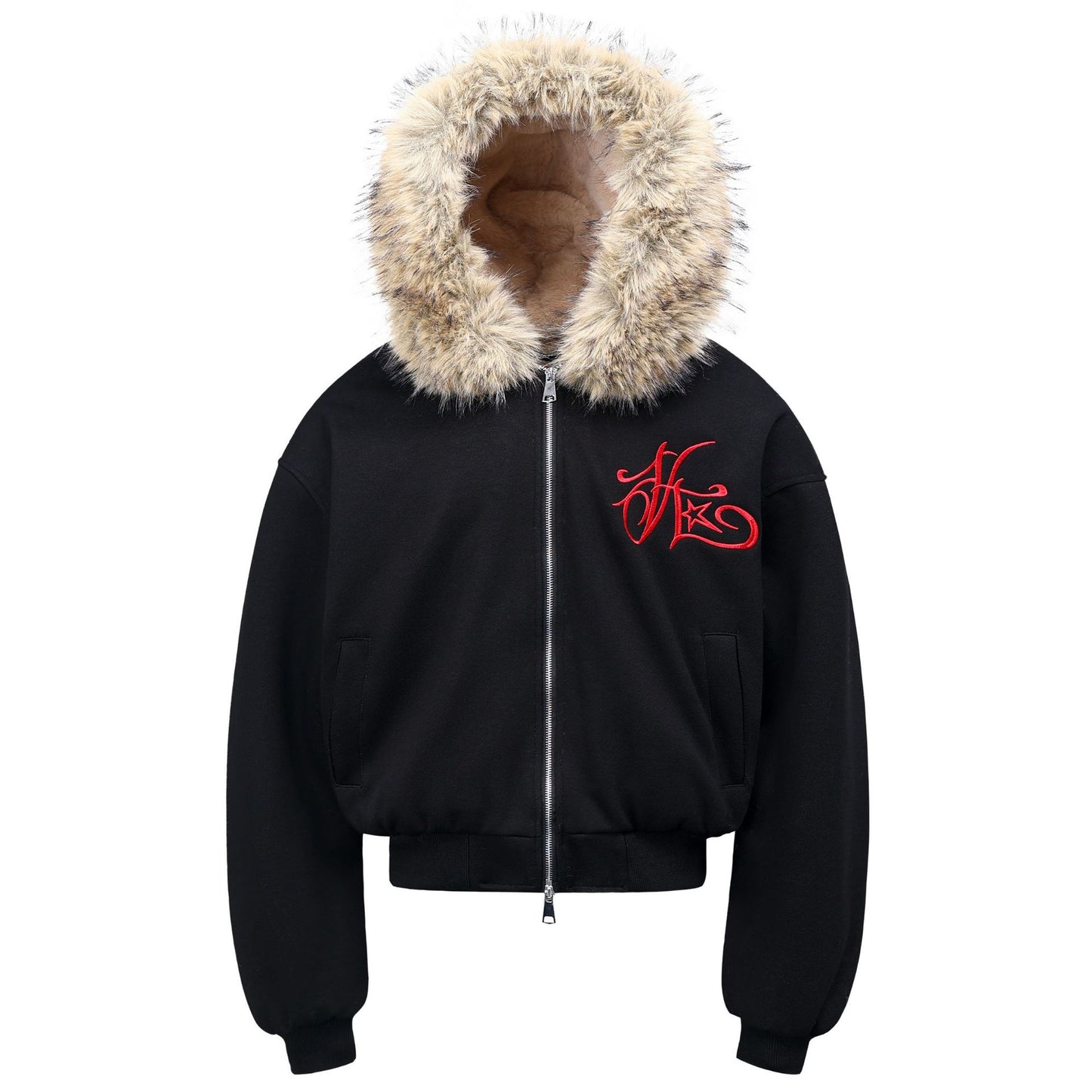 Retro Embroidered Letter Men's Loose Cotton Jacket