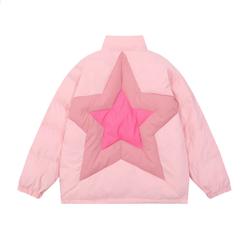 Corduroy Patchwork Stand-up Collar Men's And Women's Coats