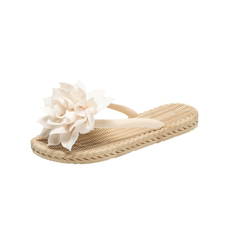 Gentle Woman Blomster All-matching Flade Sko Skridsikre Strandsandaler