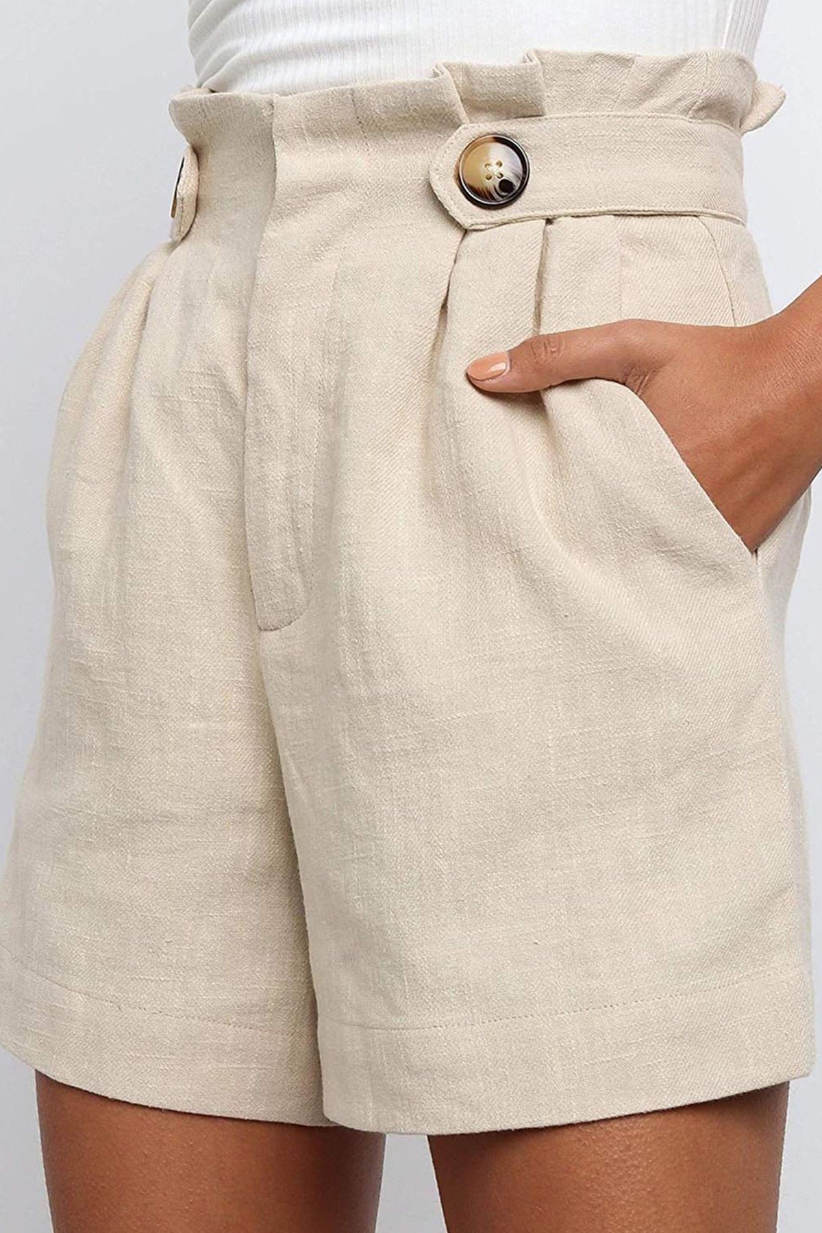 Loose cotton and linen wide-leg pants