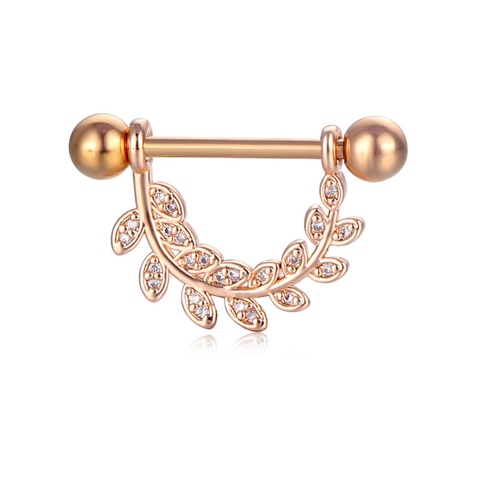 Puncture Nipple Ornament Inlaid Zircon Ring Nails