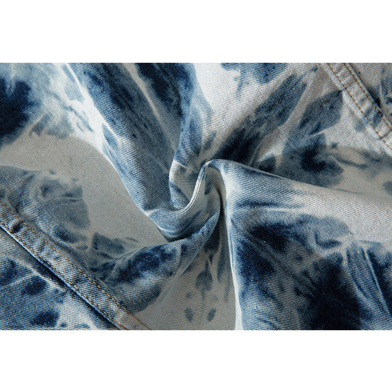 Tie-dye national-stil denimjakke