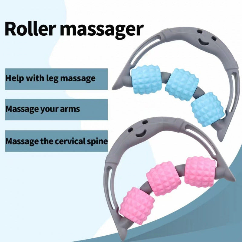 Handheld Massage Roller With Three Wheels For Yoga Meridian Clearing Acupoint Stimulation