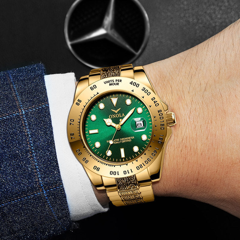 Men's steel band quartz watch