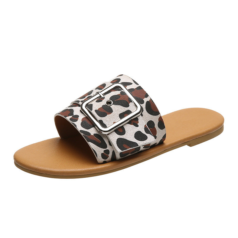 Simple Beach Shoes With Flat Buckle Sandals And Slippers